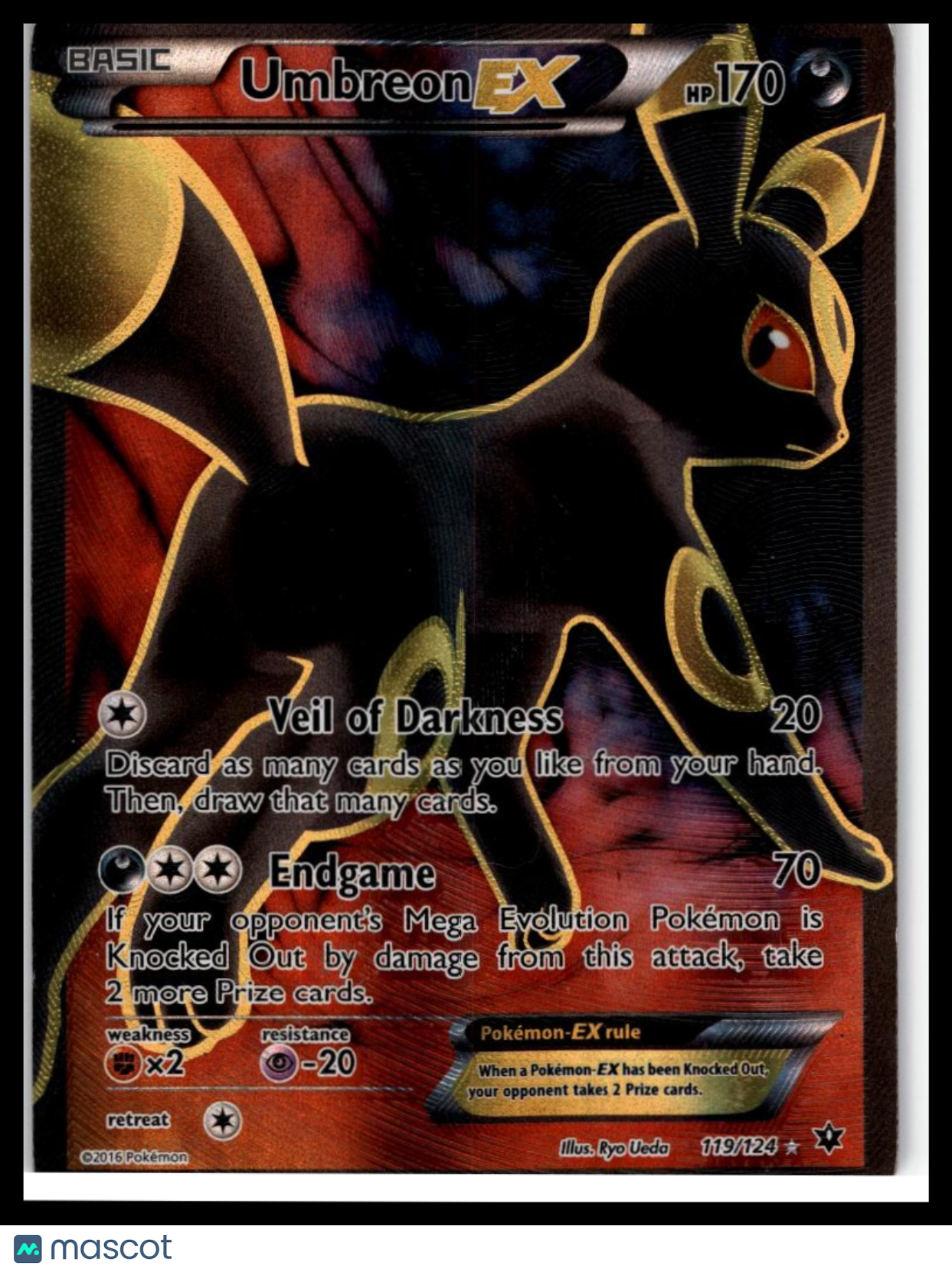 2016 Pokemon Umbreon EX #119/124 Holo FA Pokemon