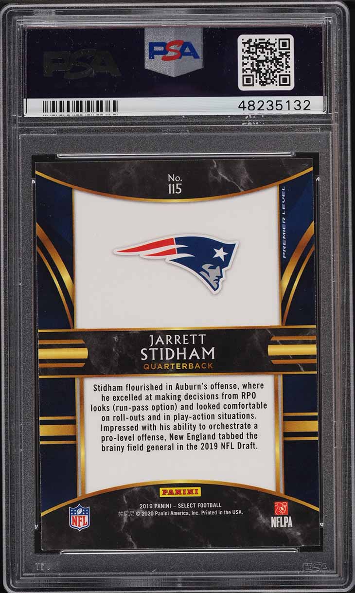 2019 Panini Select Jarrett Stidham #115 PSA 10
