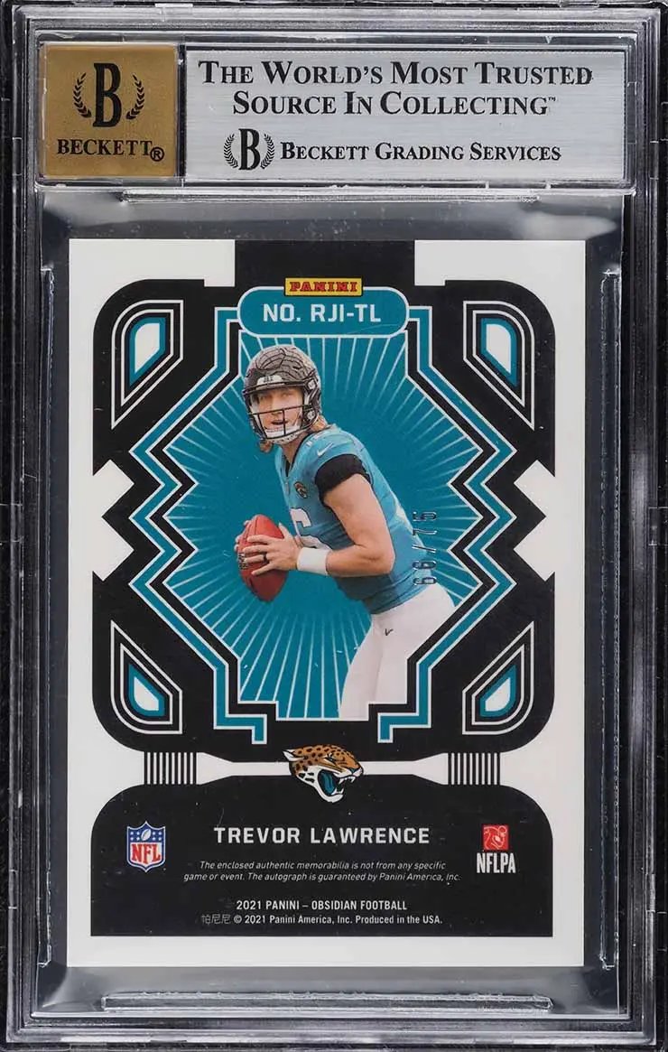 2021 Panini Obsidian Rookie Jersey Ink Trevor Lawrence #1 /75 BGS 8.5 Auto 10 Panini