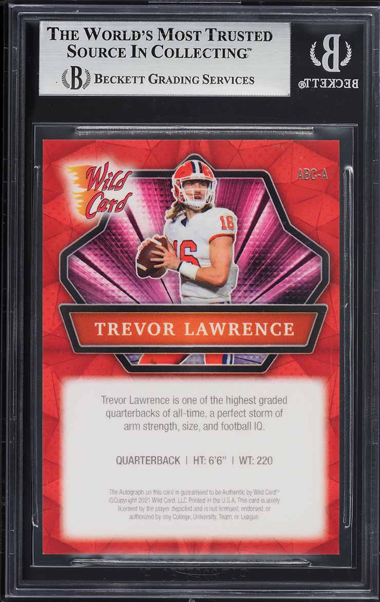 2021 Wild Card Alumination Autographs Holo-Lux Red Trevor Lawrence #ABC-A BGS 9 - Long Street Comics