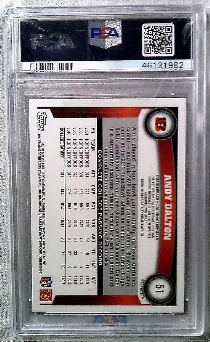 Andy Dalton 2011 Topps Chrome Ball In Hand Refractor #51 - PSA 8 Topps