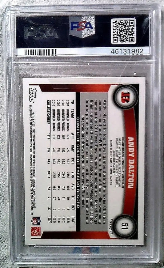 Andy Dalton 2011 Topps Chrome Ball In Hand Refractor #51 - PSA 8 Topps