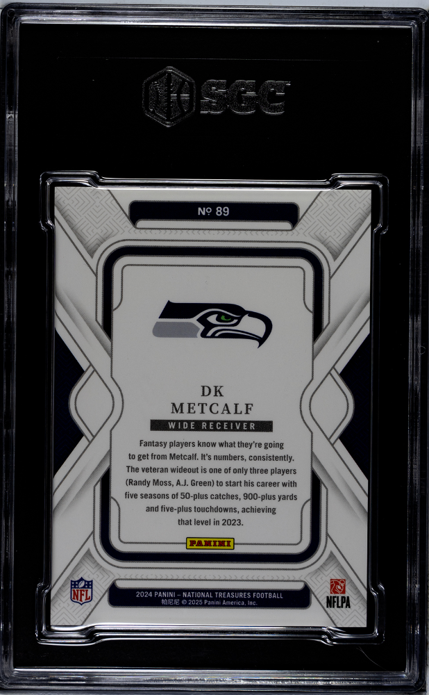 2024 Panini National Treasures DK Metcalf #89 Purple 75 SGC 10