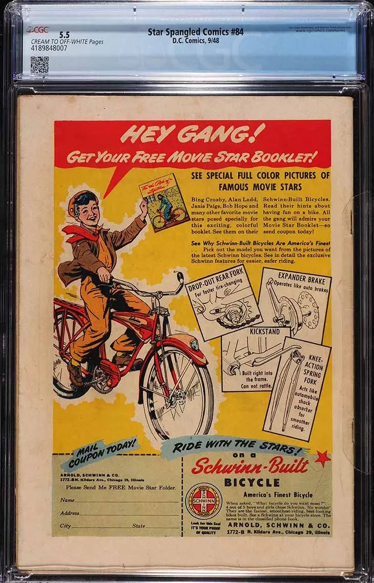 Star Spangled Comics #84 CGC 5.5 Fine- D.C. Comics