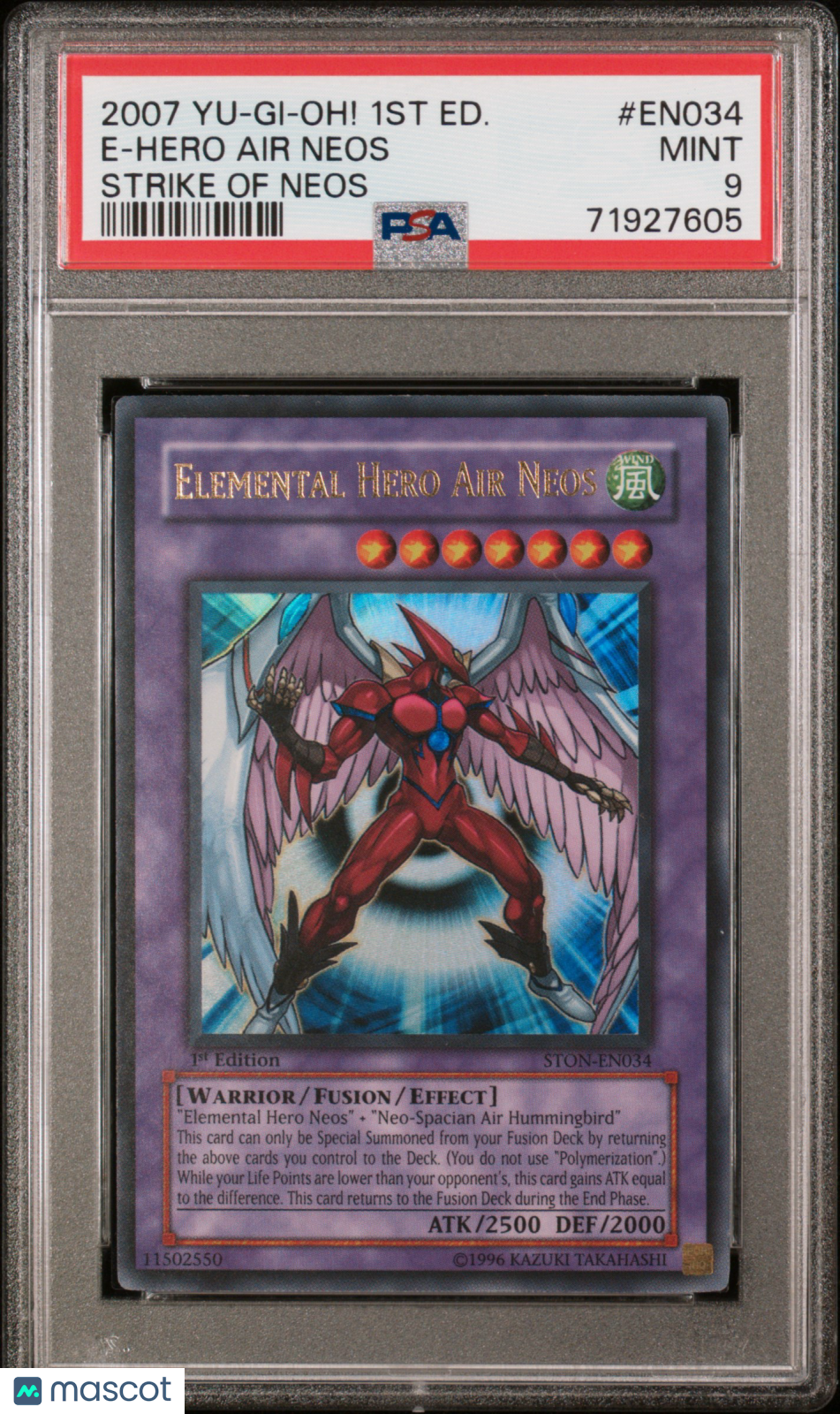 2007 Yu-Gi-Oh! TCG E-Hero Air Neos #EN034 1st Edition Strike Of Neos PSA 9 Yu-Gi-Oh!