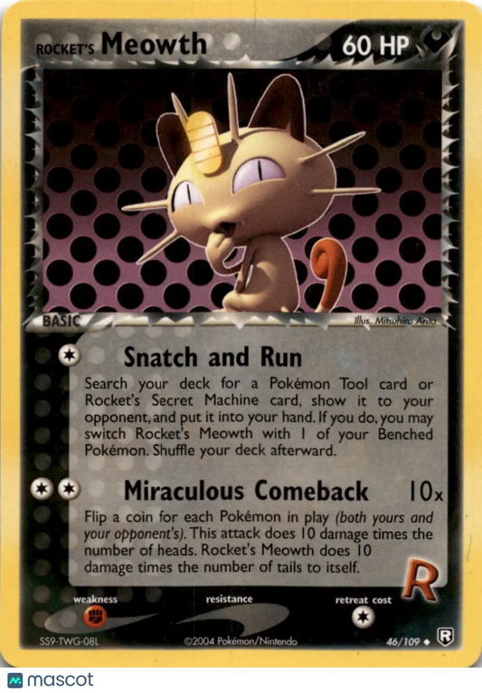 2004 EX Team Rocket Returns Rocket's Meowth Uncommon #46/109 Long Street Comics