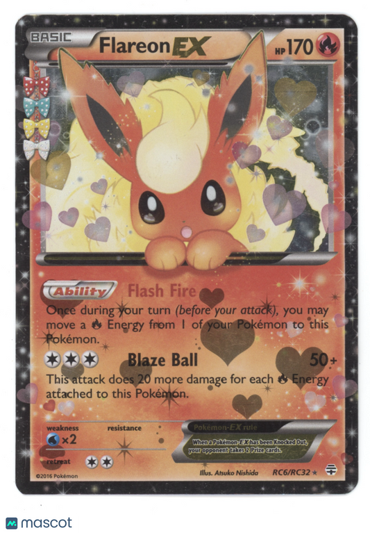 2016 Generations Flareon EX Holo Rare FA #RC6/RC32