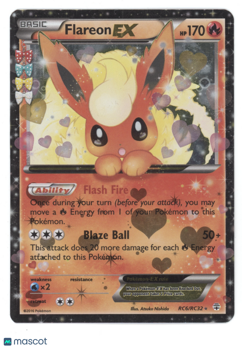 2016 Generations Flareon EX Holo Rare FA #RC6/RC32