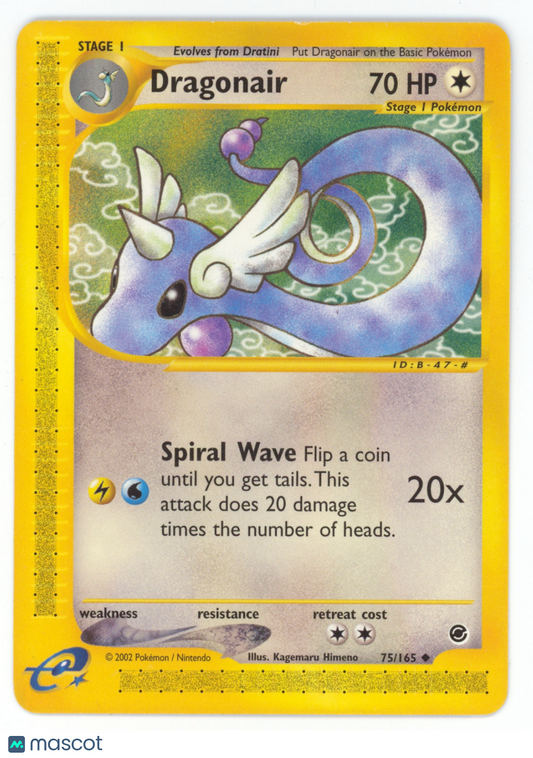 2002 Expedition Base Set Dragonair Uncommon #75/165