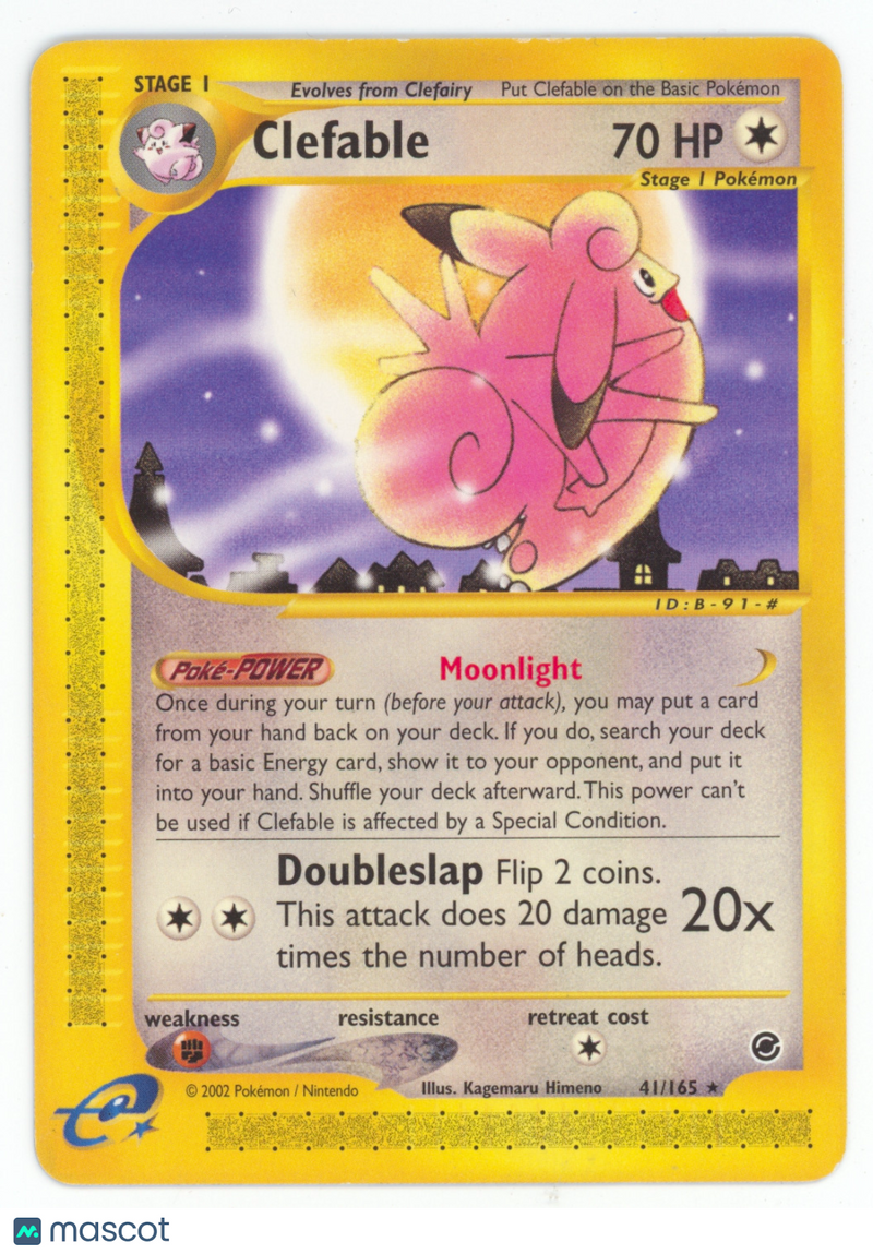 2002 Expedition Base Set Clefable Rare #41/165