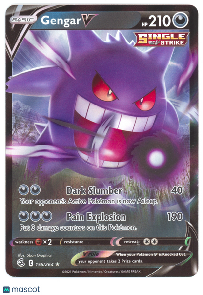 2021 Fusion Strike Gengar V Holo Rare #156/264