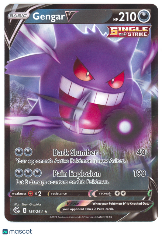 2021 Fusion Strike Gengar V Holo Rare #156/264