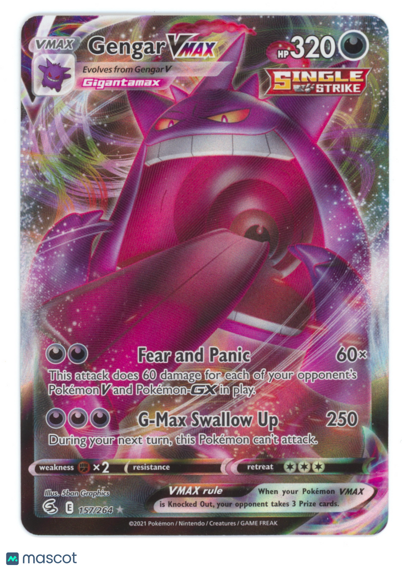 2022 Fusion Strike Gengar VMAX Holo Rare Full Art #157/264
