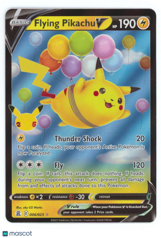2021 Celebrations Flying Pikachu V Holo Rare #6/25