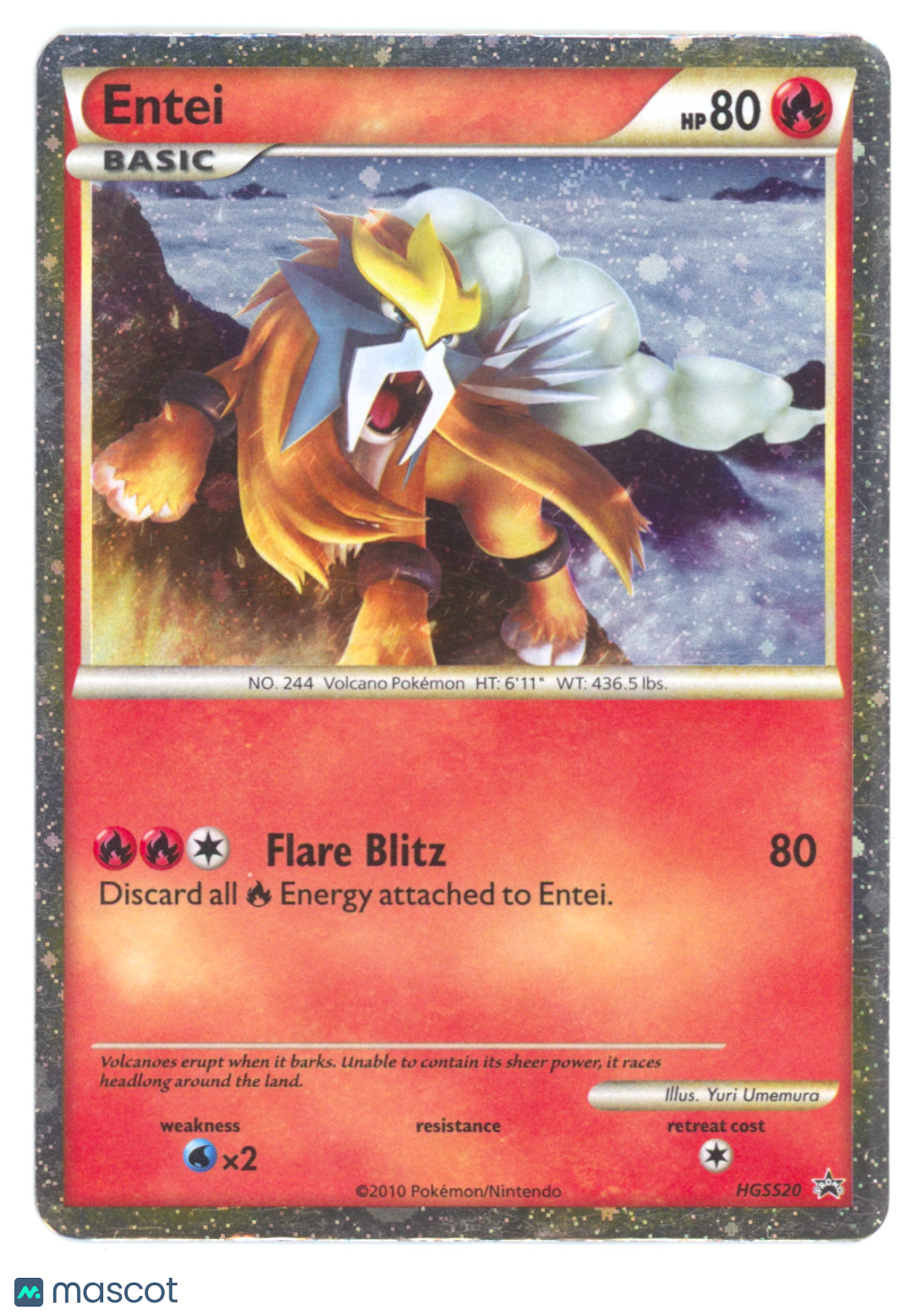 Entei Holo Heartgold & Soulsilver #HGSS20