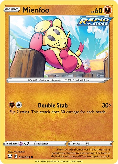 Mienfoo (SWSH05: Battle Styles) (076/163)