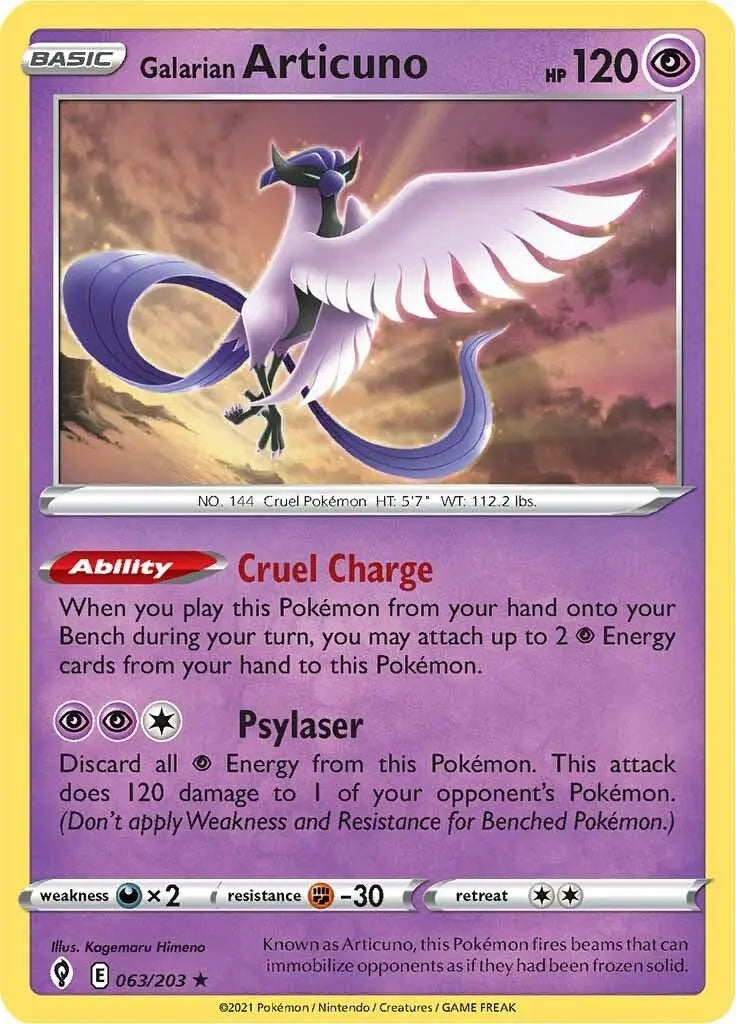 Galarian Articuno (SWSH07: Evolving Skies) (063/203) Pokemon