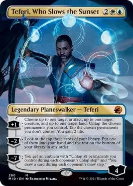 Teferi, Who Slows the Sunset (Borderless) (Innistrad: Midnight Hunt) (280) Magic: The Gathering