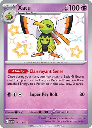 Xatu - 152/091 - SV Paldean Fates - - Holofoil -  -  152/091 - Shiny Rare SV: Paldean Fates