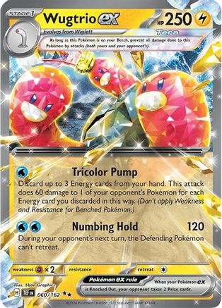 Wugtrio ex - 060/162 - SV05 Temporal Forces - - Holofoil -  -  060/162 - Double Rare SV05: Temporal Forces