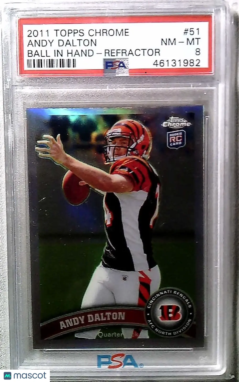 Andy Dalton 2011 Topps Chrome Ball In Hand Refractor #51 - PSA 8 Topps