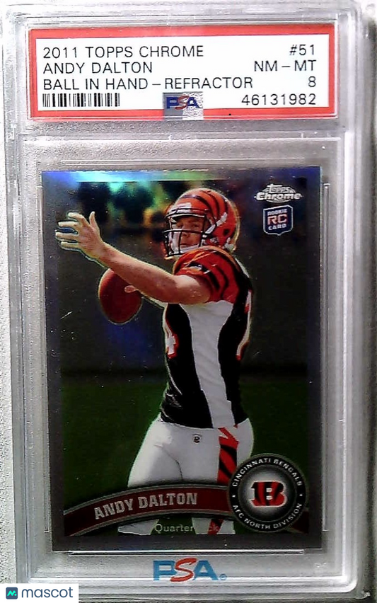 Andy Dalton 2011 Topps Chrome Ball In Hand Refractor #51 - PSA 8