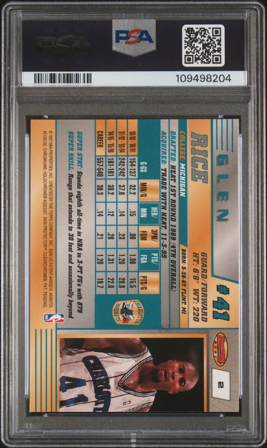 1996 Bowman's Best Glen Rice #2 PSA 10 Bowman's