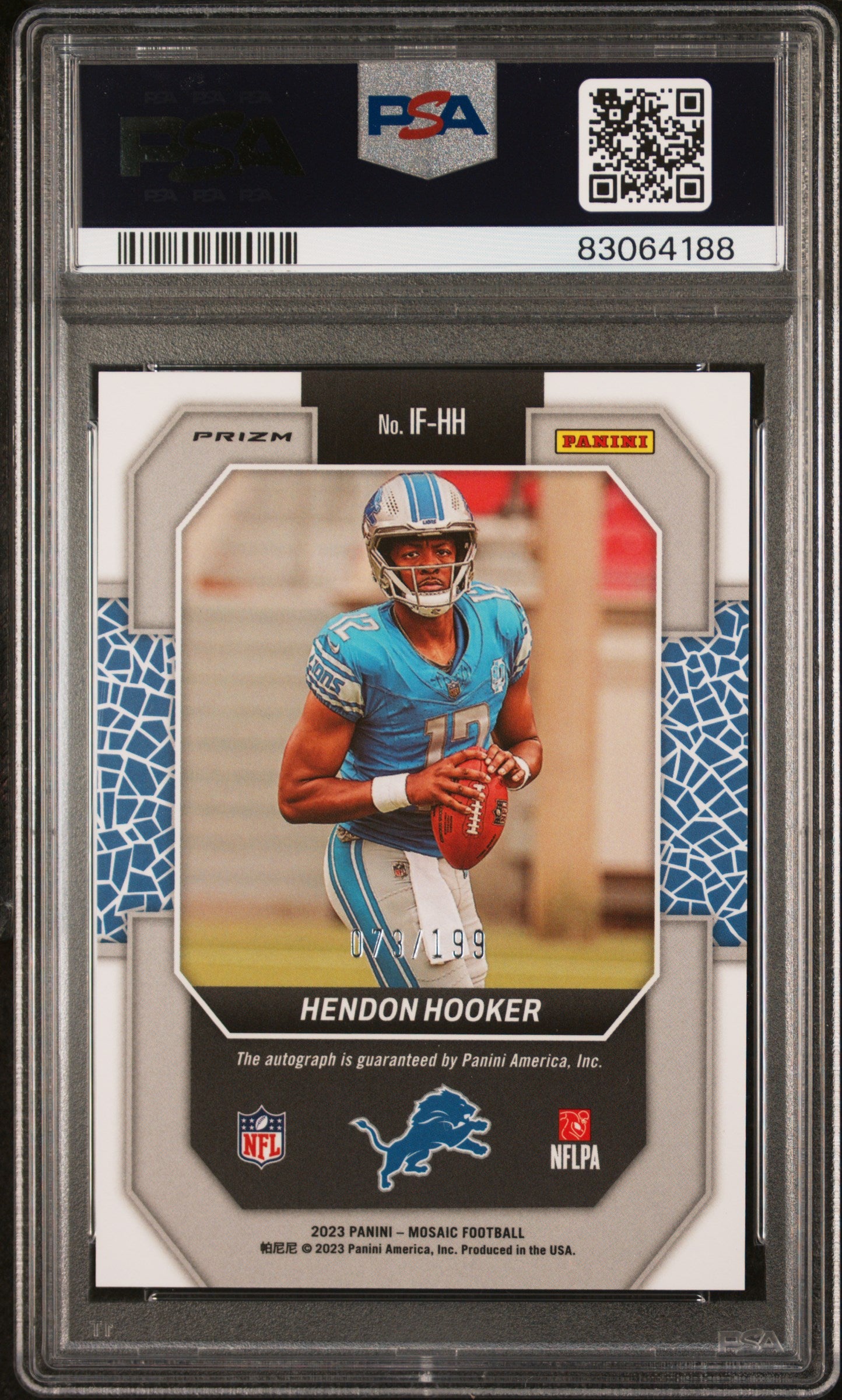 2023 Panini Mosaic In Focus Signature Hendon Hooker #IFHH Red PSA 10