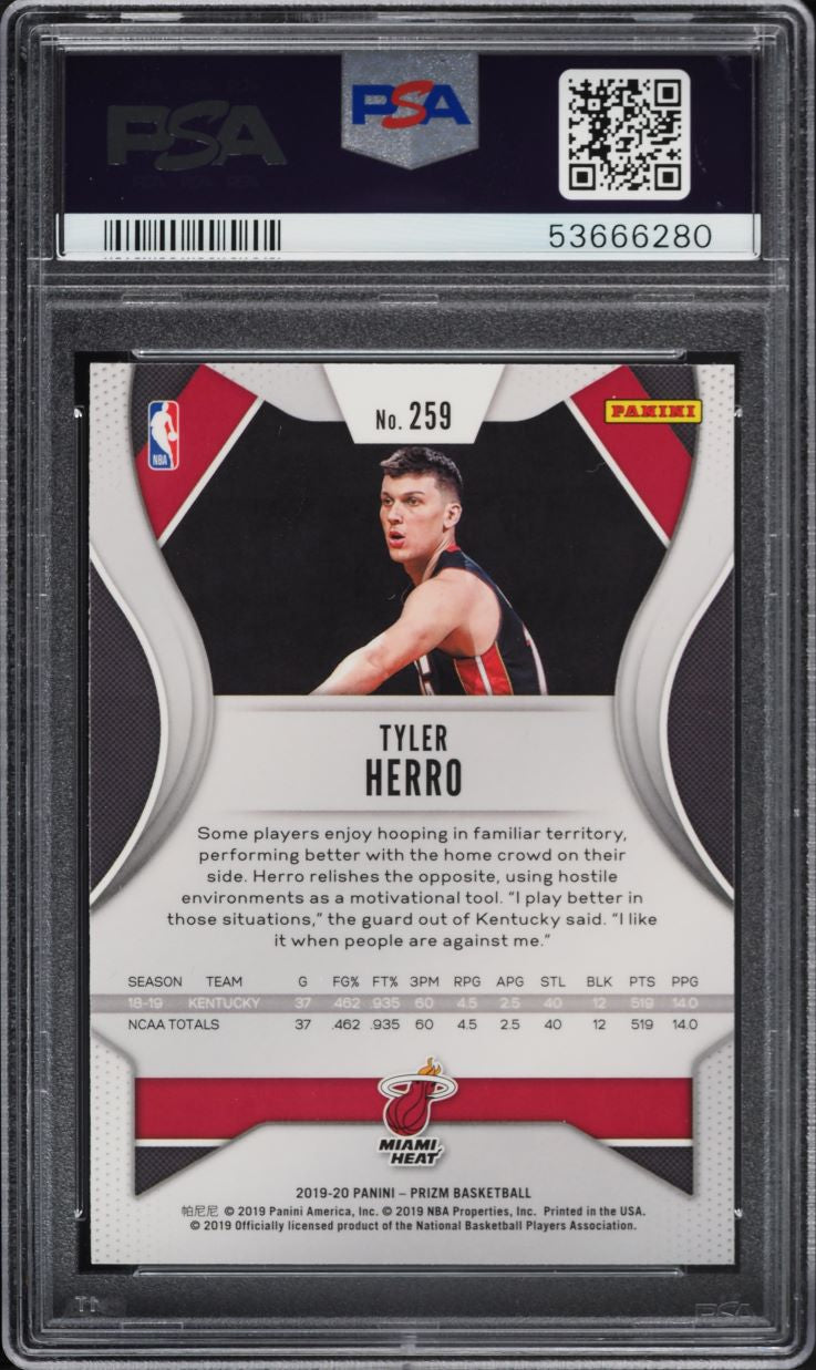 2019 Panini Prizm Tyler Herro #259 PSA 10