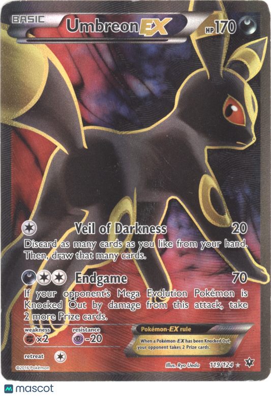 2016 Fates Collide Umbreon EX Holo Rare Holo FA #119/124