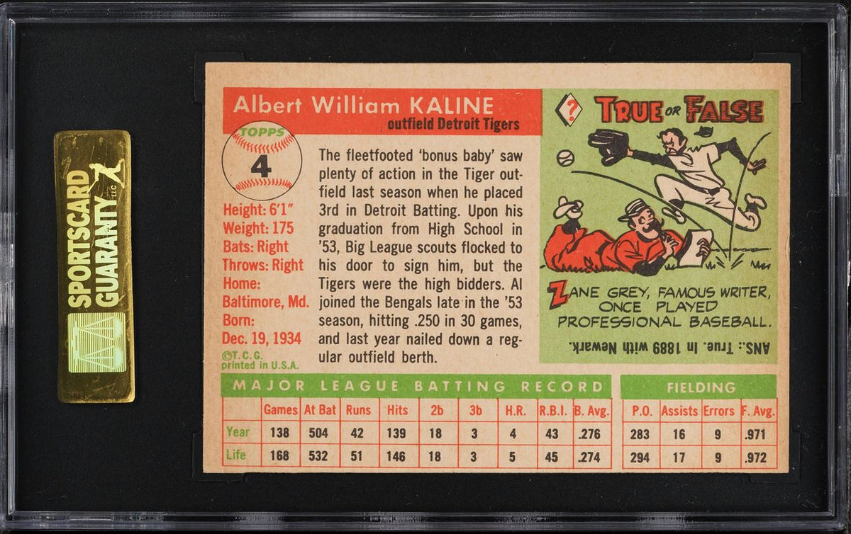 1955 Topps Al Kaline #4 SGC 5 Old Label 60