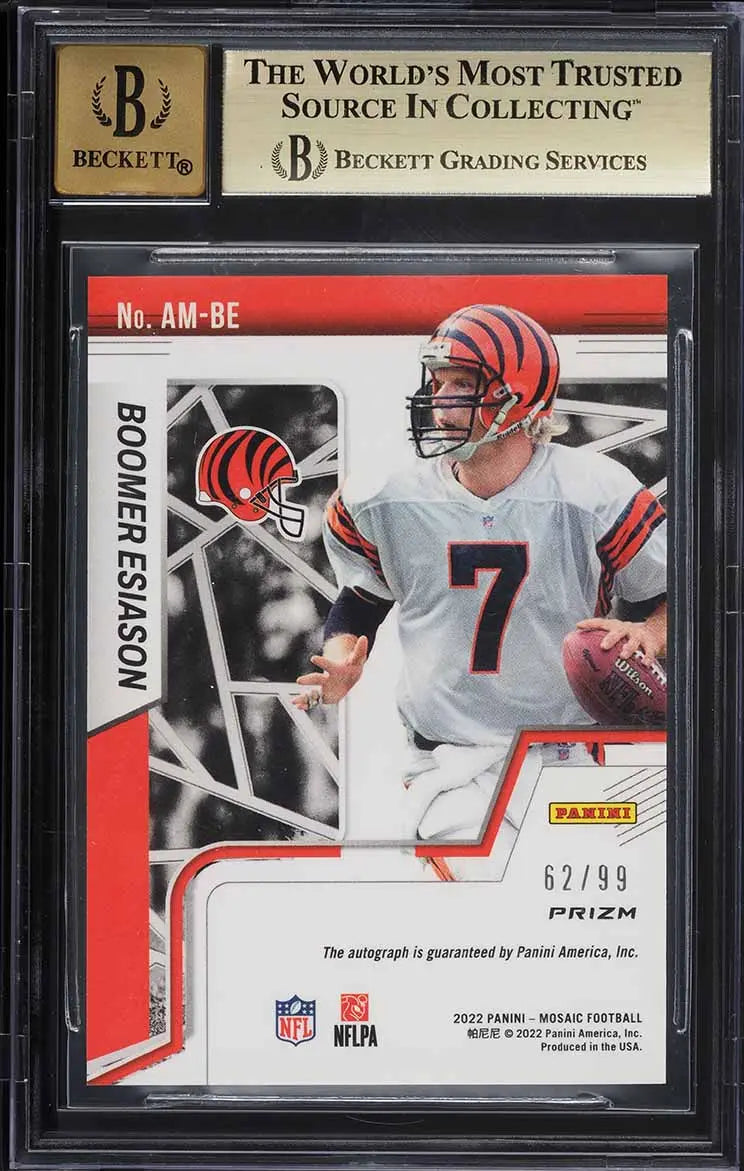 2022 Panini Mosaic Autographs Mosaic Blue Boomer Esiason #8 /99 BGS 9.5 Panini