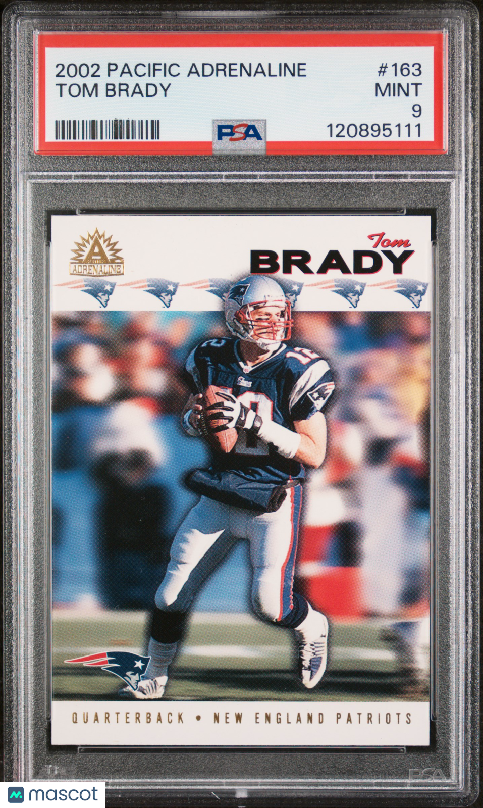 2002 Pacific Adrenaline Tom Brady #163 PSA 9