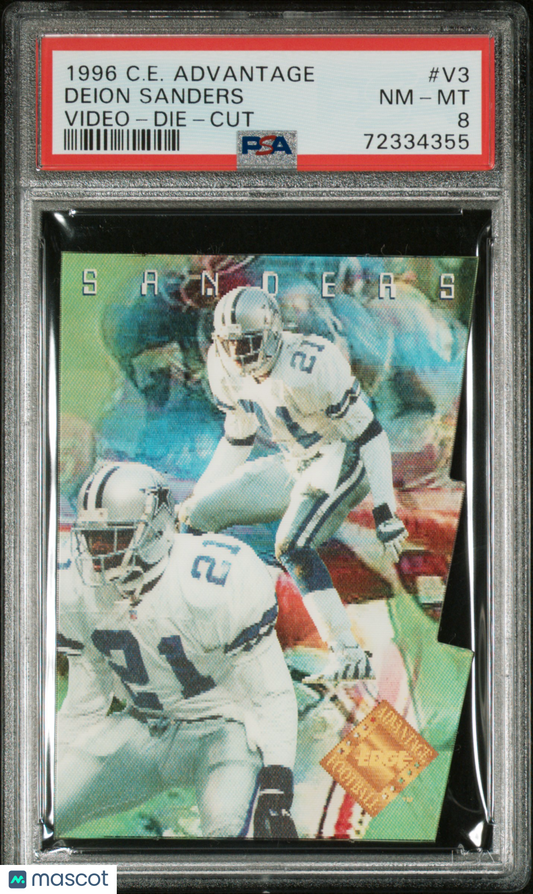 1996 Collector's Edge Advantage Video Deion Sanders #V3 Die Cut PSA 8