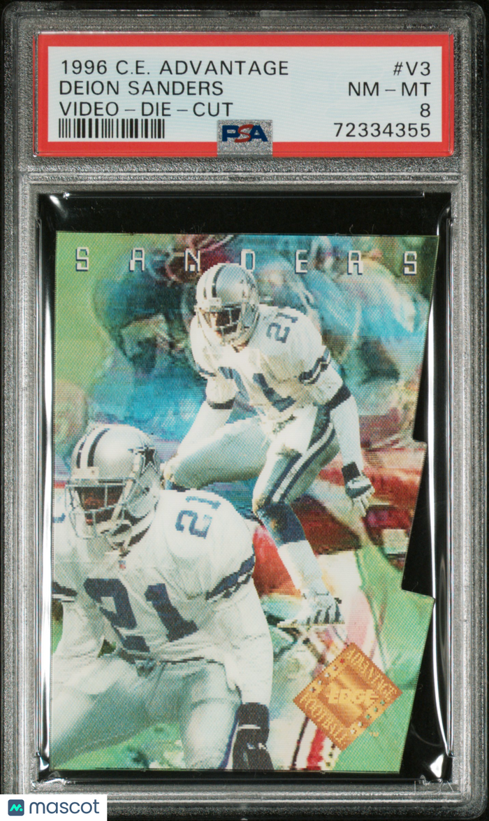 1996 Collector's Edge Advantage Video Deion Sanders #V3 Die Cut PSA 8