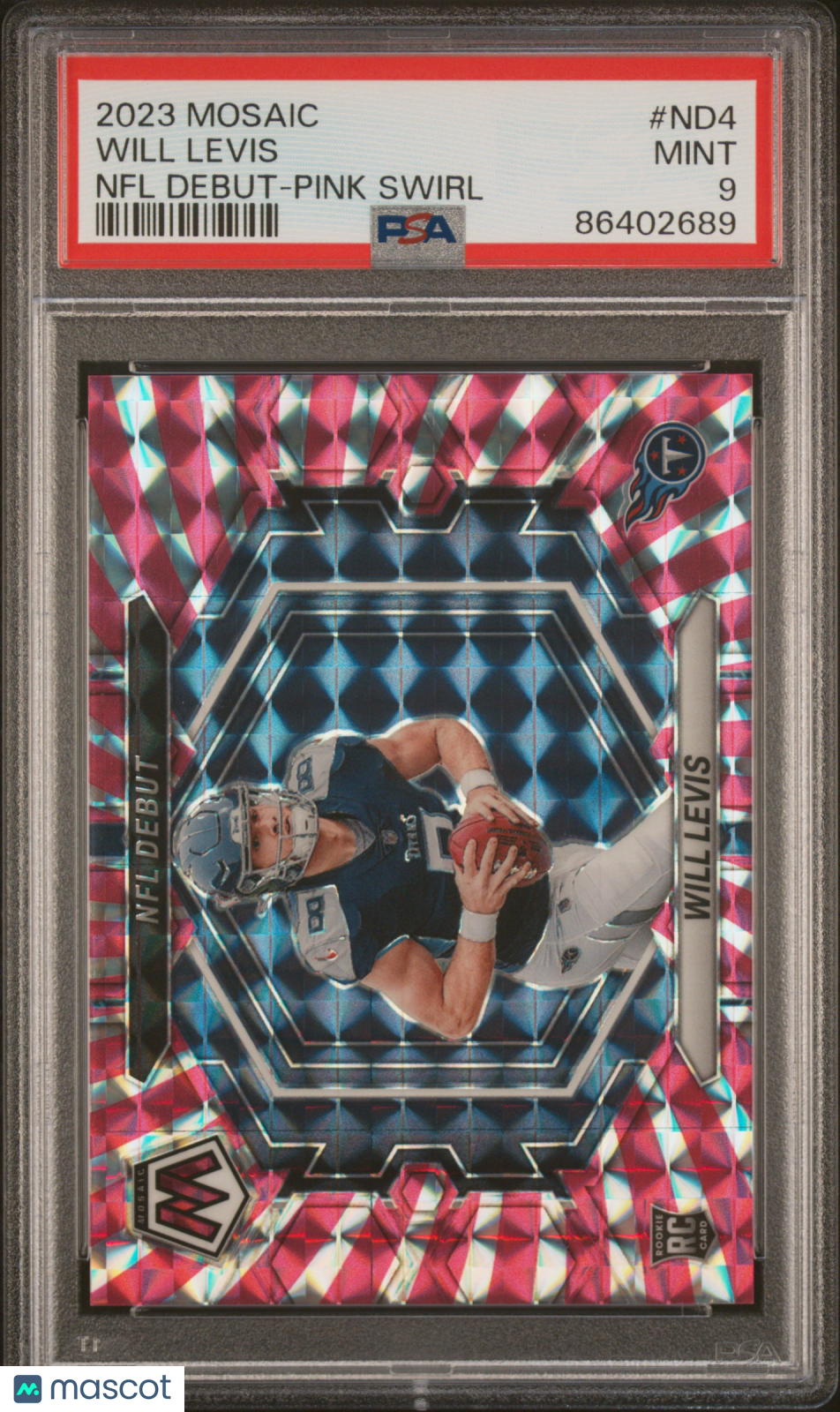 2023 Panini Mosaic NFL Debut Will Levis #ND4 Pink Swirl PSA 9