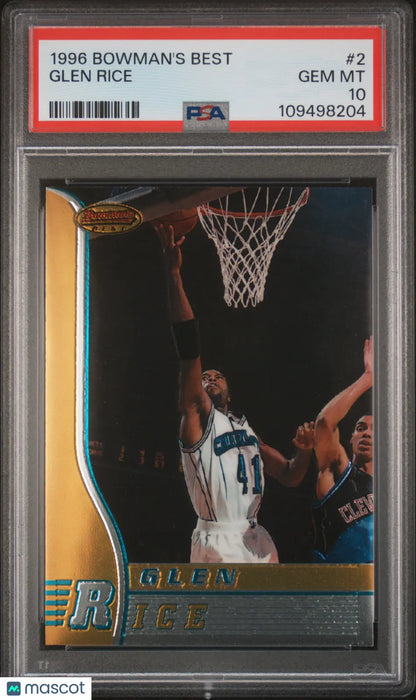 1996 Bowman's Best Glen Rice #2 PSA 10 Bowman's