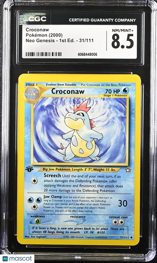 Croconaw 1st Edition 2000 Pokemon Neo Genesis #31/111