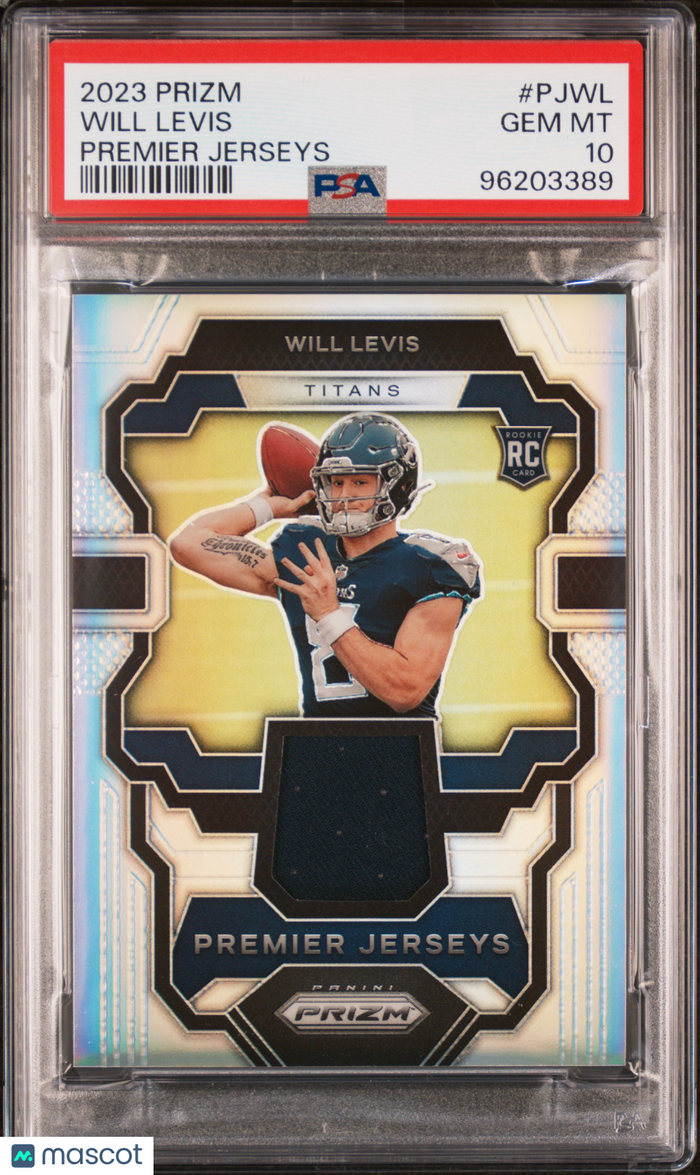 2023 Panini Prizm Premier Jerseys Will Levis #PJWL Premier Jerseys PSA 10