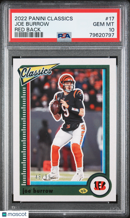 2022 Panini Classics Joe Burrow #17 PSA 10 Panini
