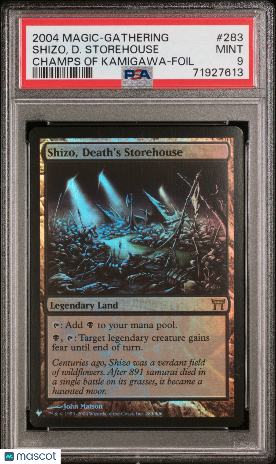 2004 MTG Shizo, D. Storehouse #283 Champs Of Kamigawa-Foil PSA 9 Wizards of the Coast