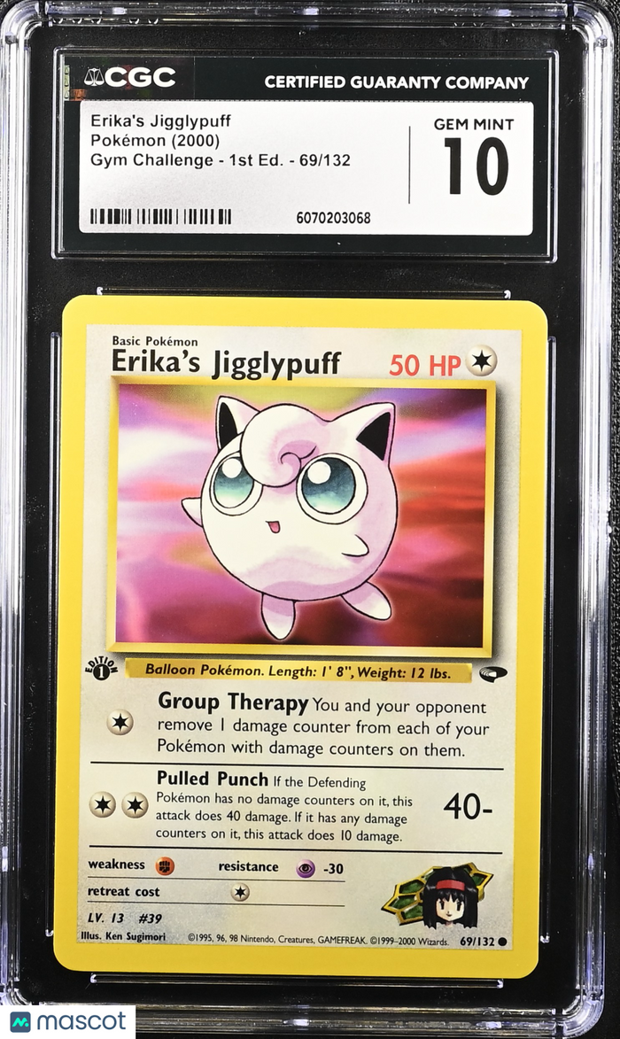 Erika's Jigglypuff 1st Edition 2000 Pokemon Gym Challenge #69/132