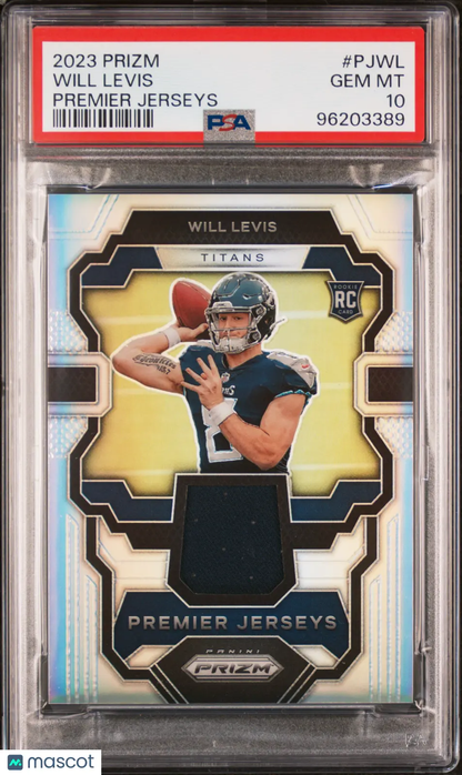2023 Panini Prizm Premier Jerseys Will Levis #PJWL Premier Jerseys PSA 10 Panini