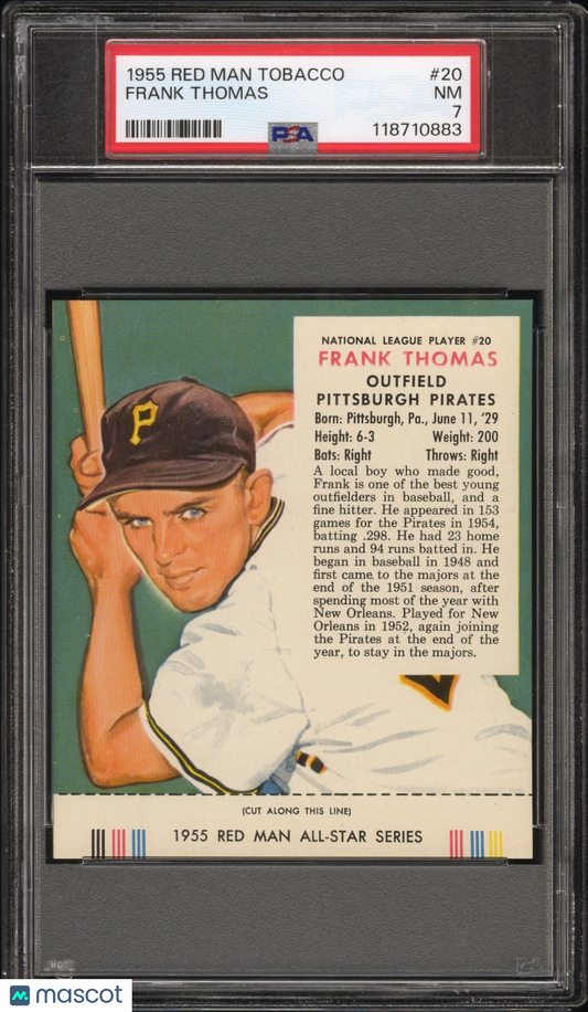 1955 Red Man Tobacco Frank Thomas #20 PSA 7