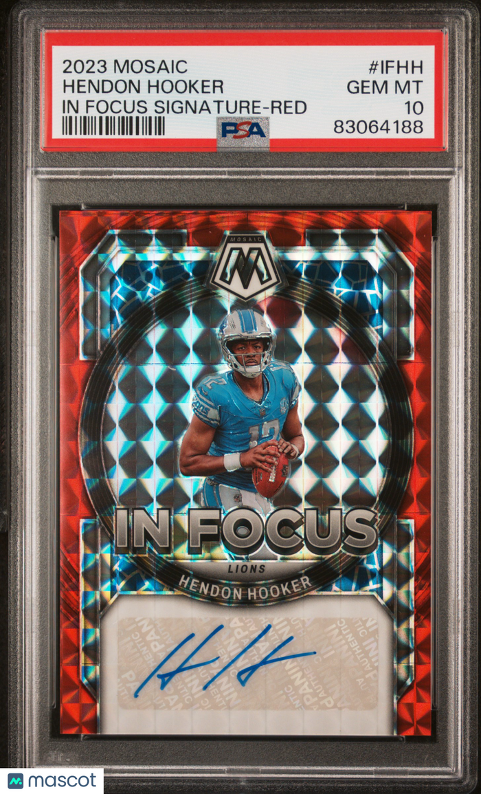 2023 Panini Mosaic In Focus Signature Hendon Hooker #IFHH Red PSA 10