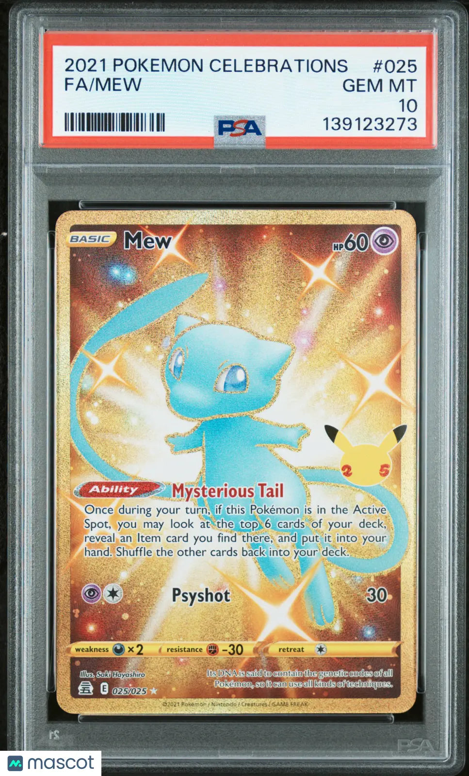 2021 Pokemon Celebrations Mew Full Art Fa PSA 10 #025 Long Street Comics