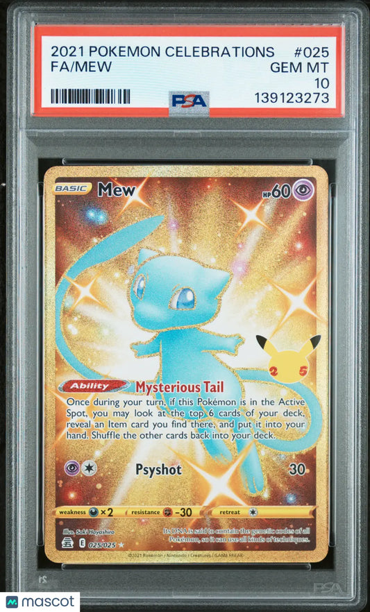 2021 Pokemon Celebrations Mew Full Art Fa PSA 10 #025 Long Street Comics