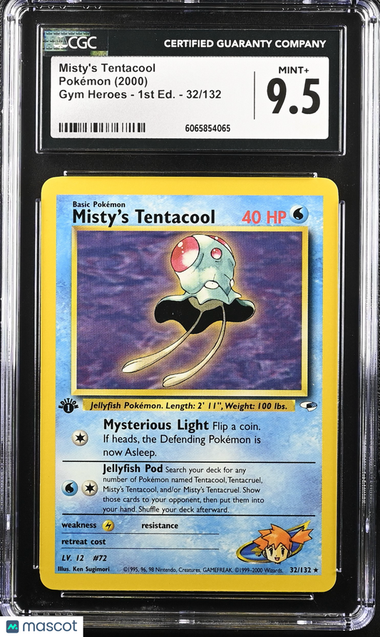 Misty's Tentacool 32/132 1st Edition 2000 Pokemon Gym Heroes #32/132