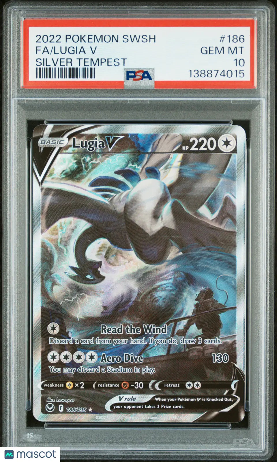 2022 Pokemon Sword & Shield Silver Tempest Lugia V Fa Silver Tempest PSA 10 #186 Long Street Comics