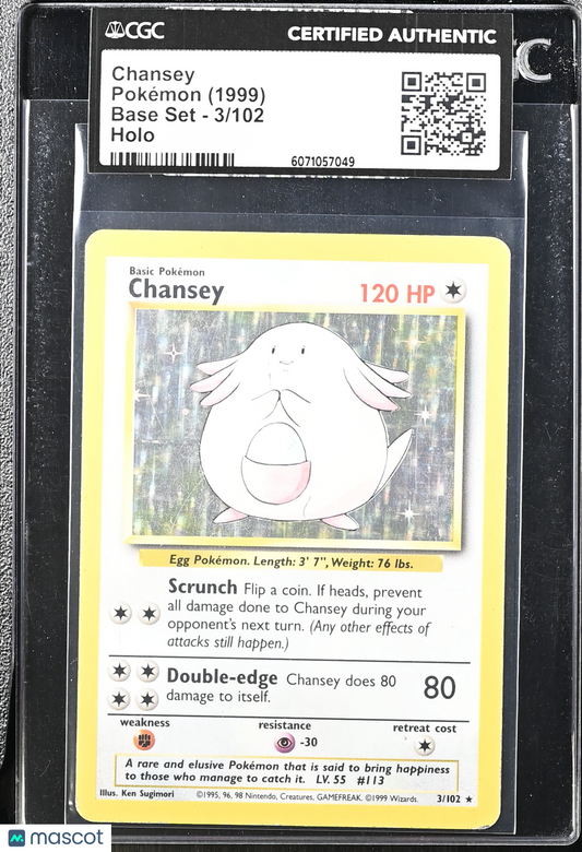 Chansey Holo 3/102 1999 Pokemon Base Set #3/102